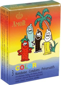 Amor Color 3 Condome Amor COLOR Kondome mit Fruchtgeschmack 3 Stück