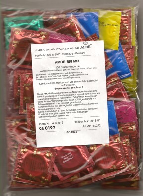 Amor BIG MIX Kondome mit Aroma AMOR MIX Bunte Mischung mit Geschmack 100 Kondome