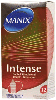 Manix Intense Condome MANIX Intense 12 Kondome mit Rippen und Noppen