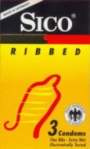 SICO Kondome mit Rillen für mehr Stimulation SICO Ribbed Kondome 3 Kondome pro Packung